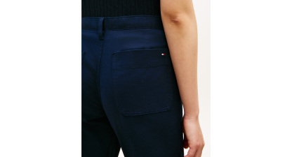 Tommy Hilfiger Damen-Twill-Chinohose mit aufgesetzten Taschen – Dark Night Navy