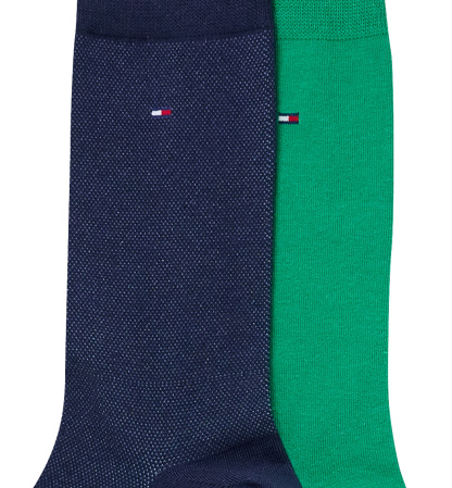 Tommy Hilfiger Men's Dress Reinforced Heel Crew Socks, 2-Pack - Navy/Green