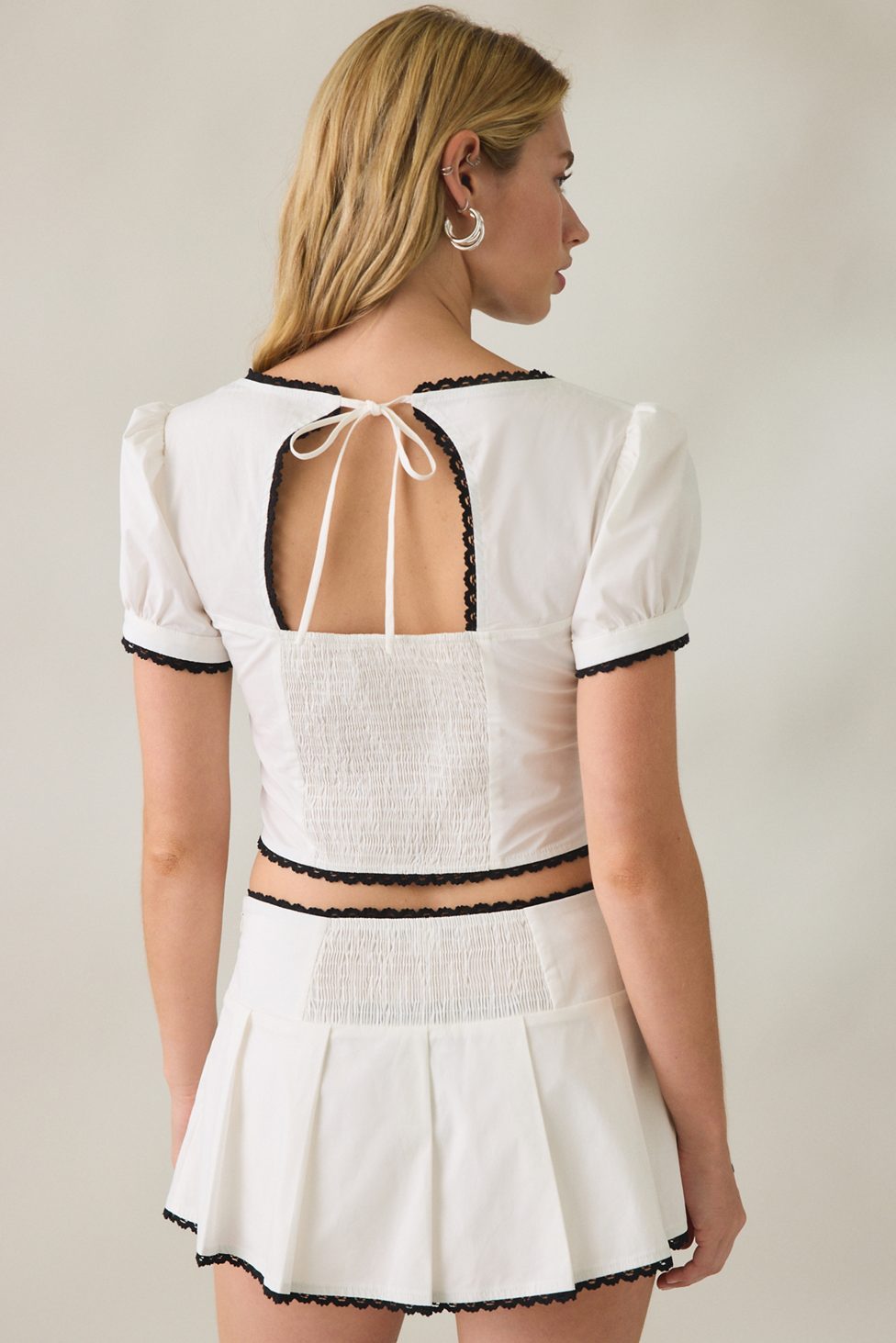 Kimchi Blue Daniella Mini Skort 2-Piece Set - Ivory