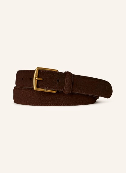 POLO RALPH LAUREN Ledergürtel – DUNKELBRAUN / GOLD