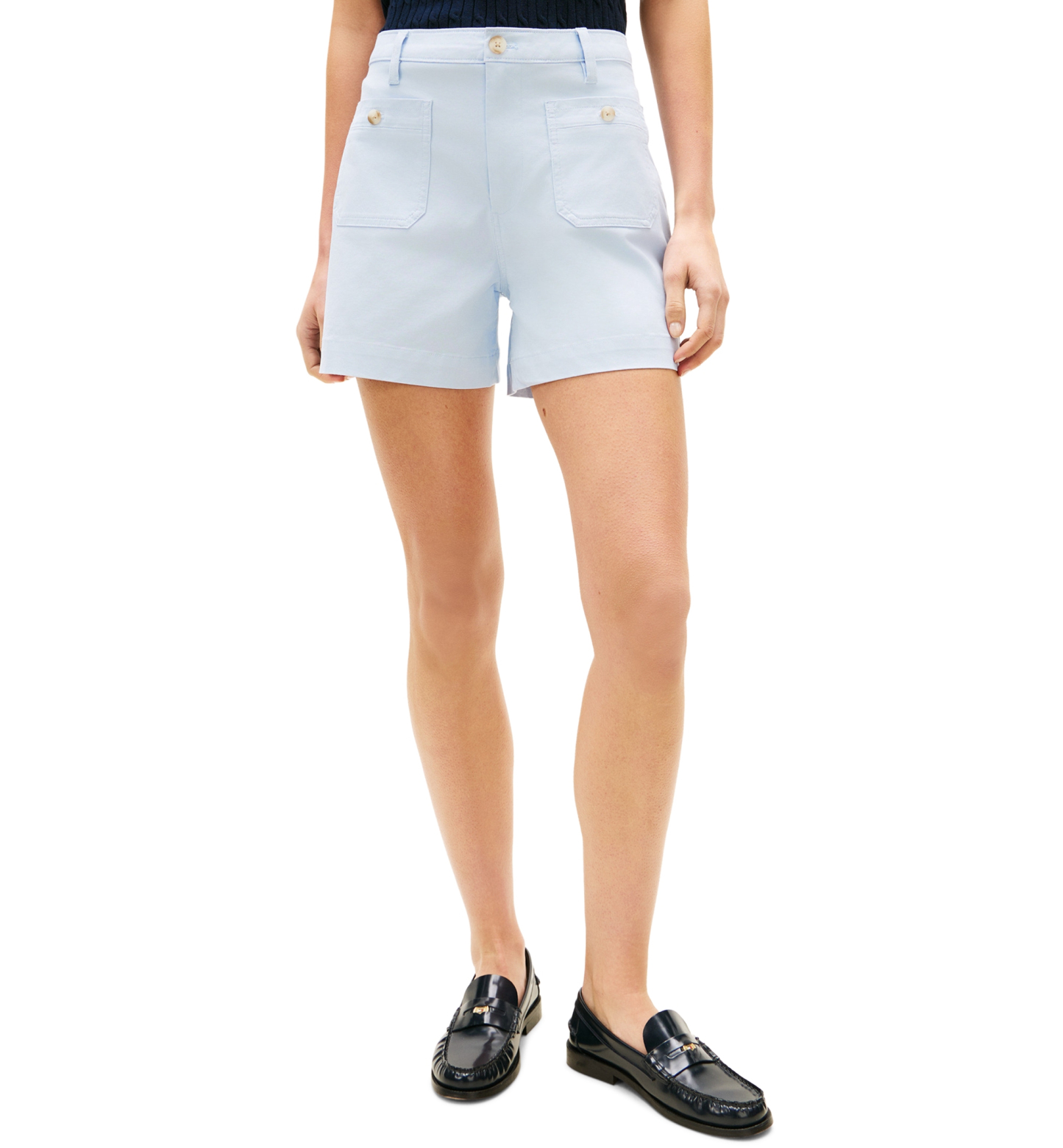 Tommy Hilfiger Women's Twill Patch Pocket Shorts - Breezy Blue