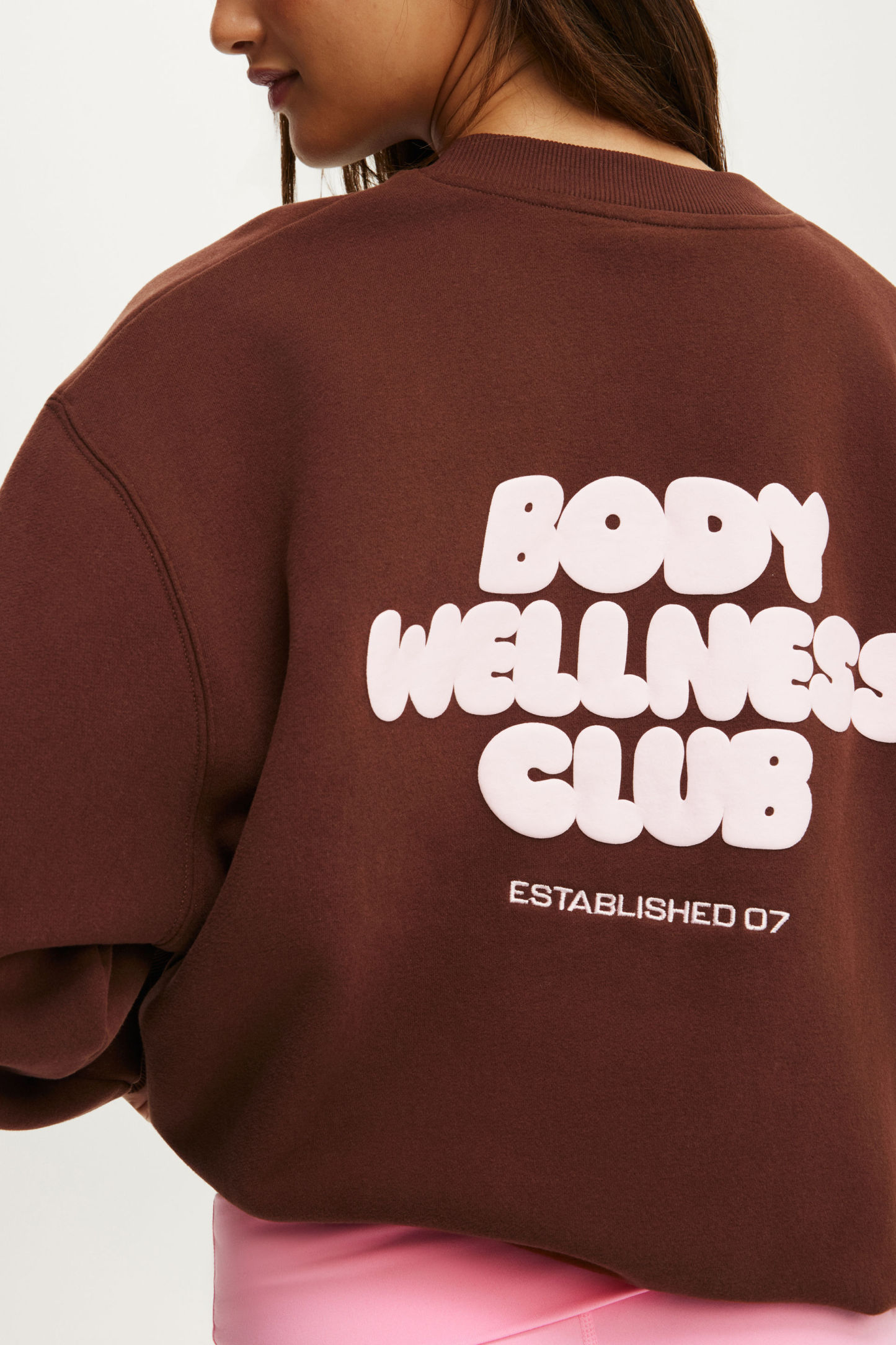 Plush Graphic Crew Sweatshirt, CHESTNUT/BODY WELLNESS - example image 4