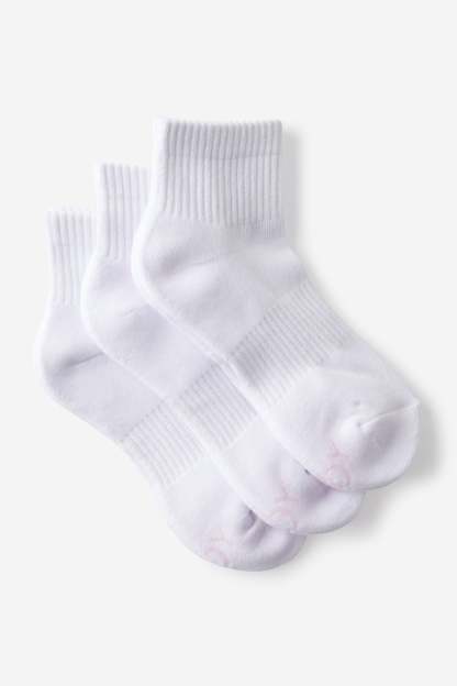 Body Qtr Crew Sock 3Pk, WHITE SOLID - example image 1