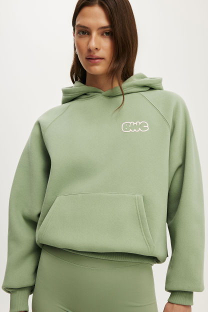 Plush Premium Graphic Raglan Hoodie, MATCHA/BODY WELLNESS - example image 2