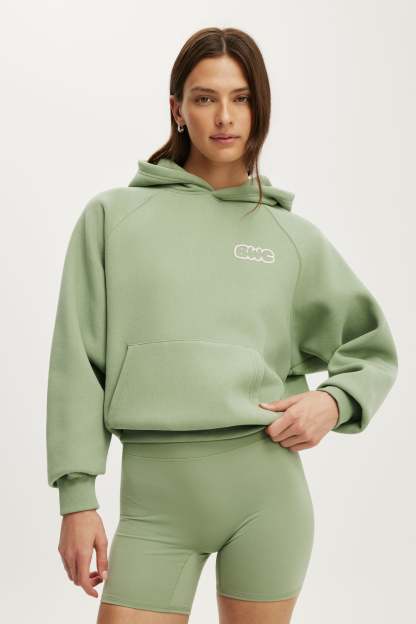 Plush Premium Graphic Raglan Hoodie, MATCHA/BODY WELLNESS - example image 1