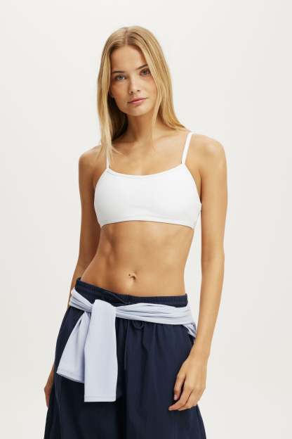 Ultra Soft Double Strap Back Crop, WHITE - example image 1