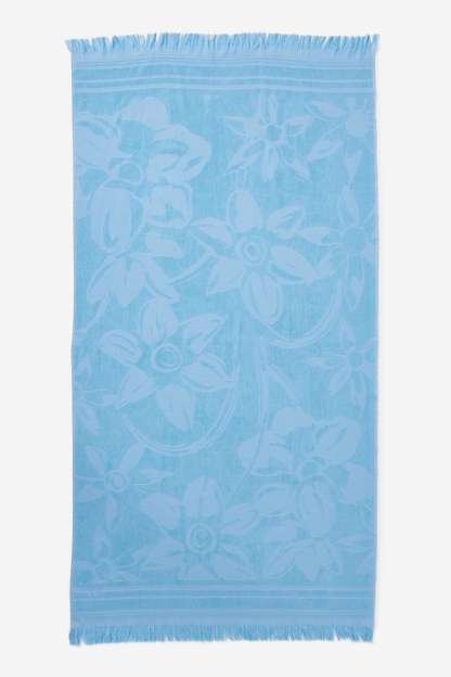 Capri Cotton Beach Towel, BOHO TROPICAL FLORAL CLEAR WATER MULTI - example image 1