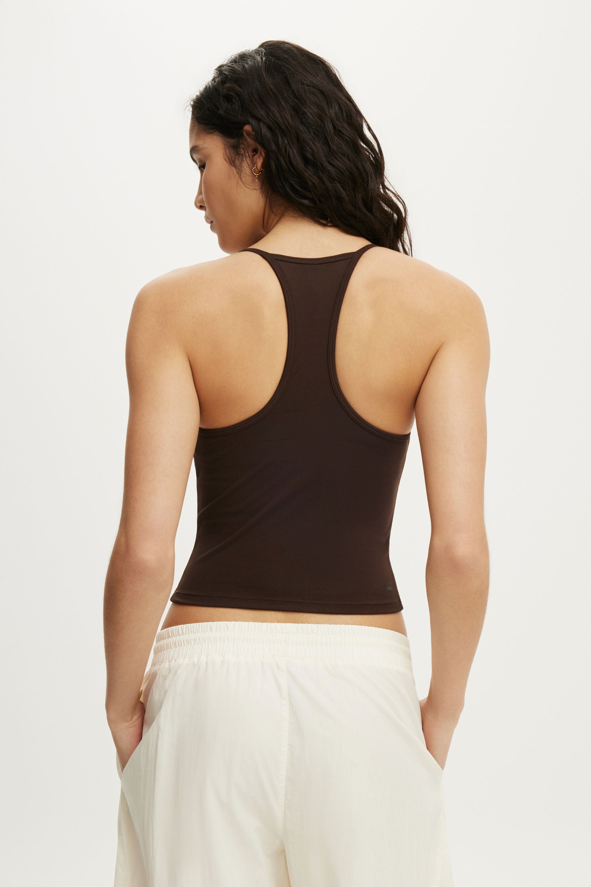 Ultra Soft V Neck Racer Back Tank, FRENCH ROAST - example image 3