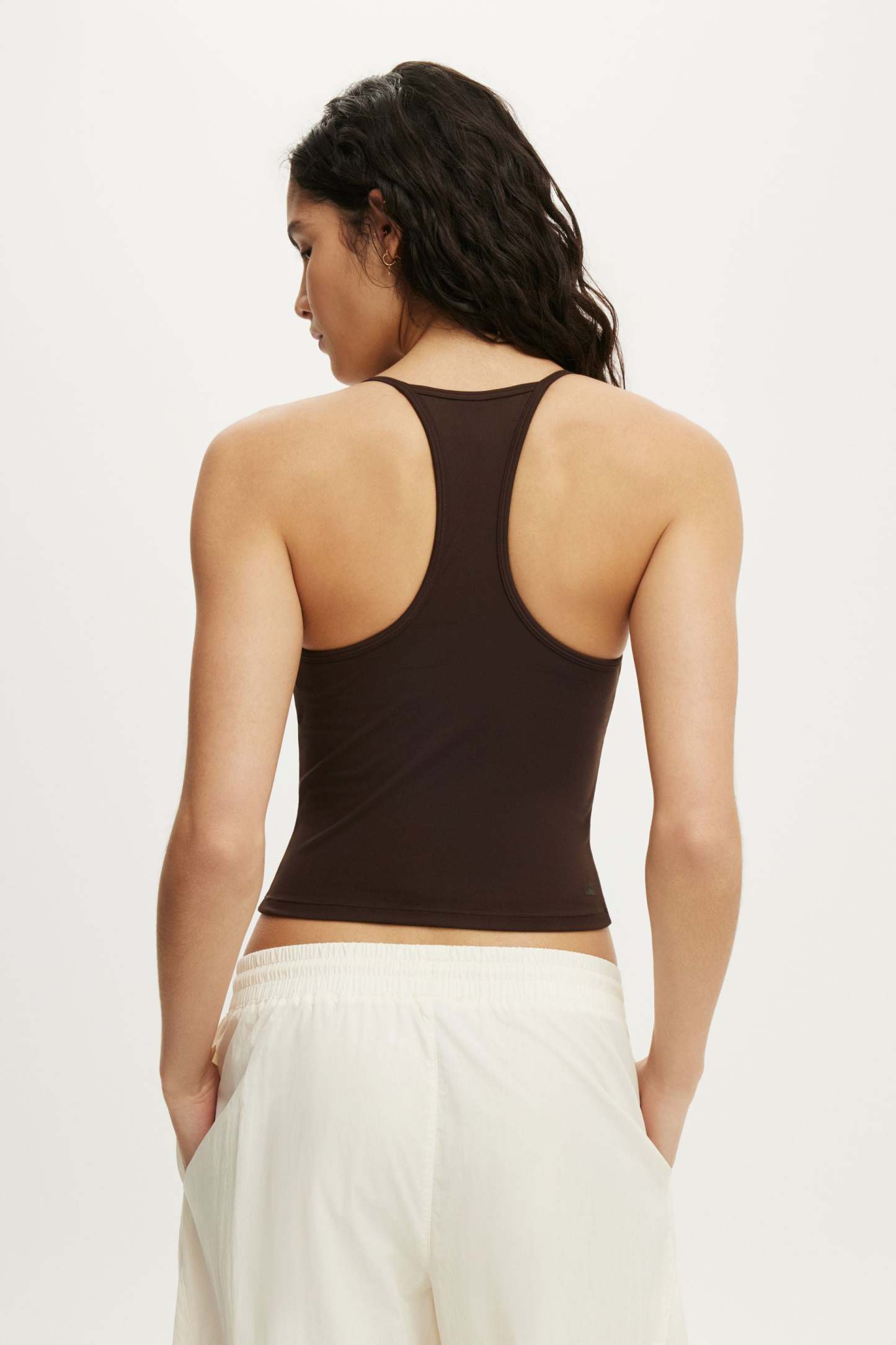 Ultra Soft V Neck Racer Back Tank, FRENCH ROAST - example image 3