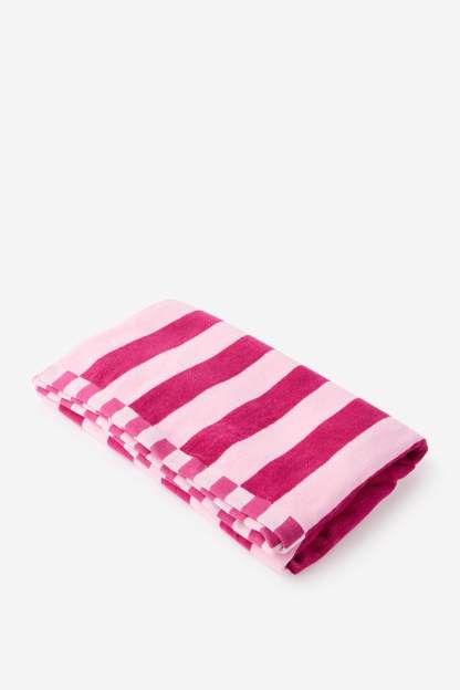 Capri Cotton Beach Towel Personalisation, CLASSIC STRIPE CHERRY DREAM CACTUS FLOWER - example image 2