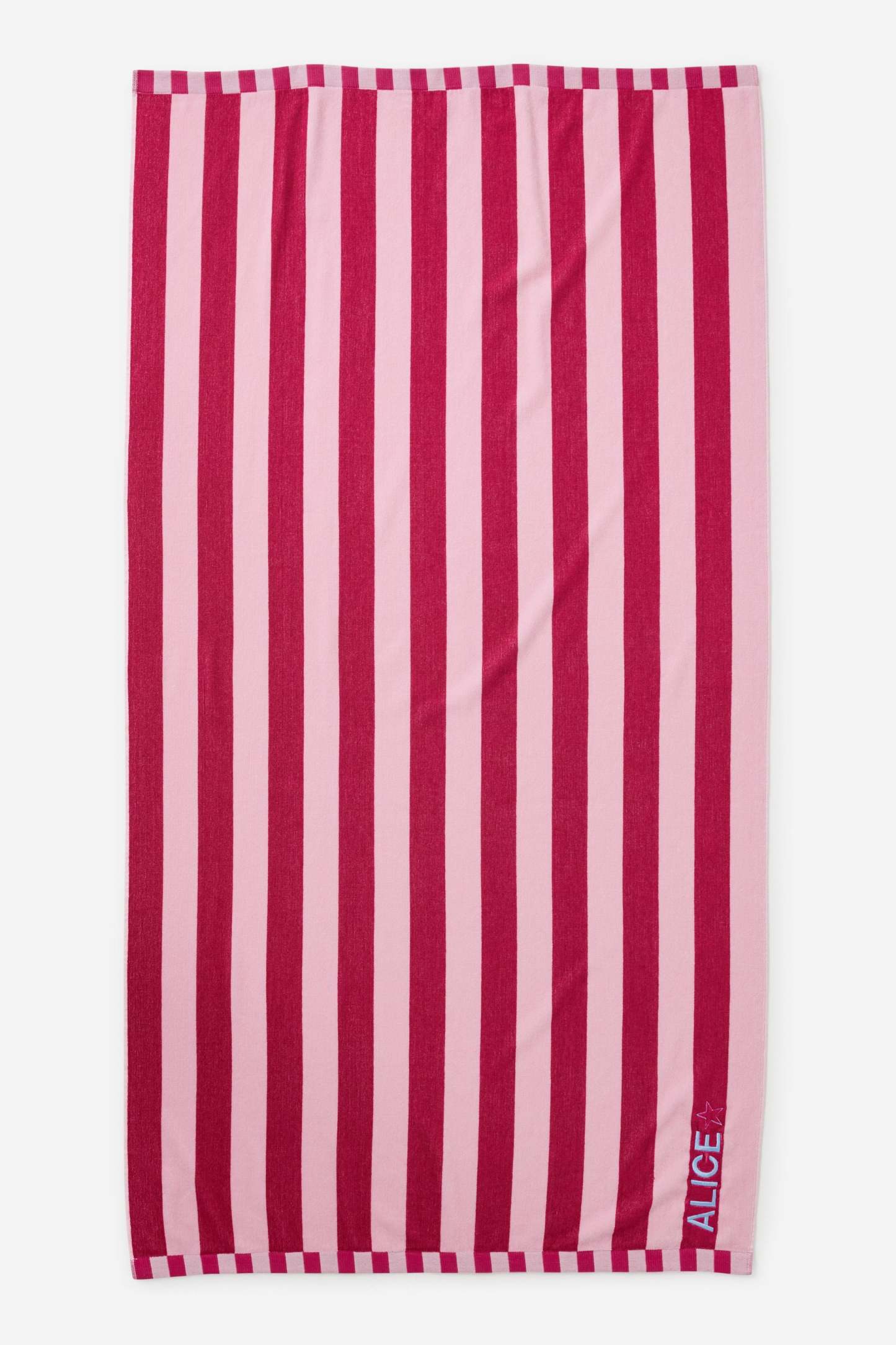 Capri Cotton Beach Towel Personalisation, CLASSIC STRIPE CHERRY DREAM CACTUS FLOWER - example image 3