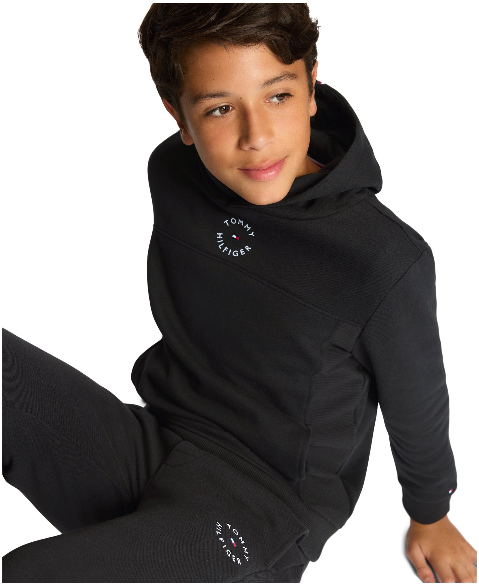 Tommy Hilfiger Boys' 2T-7 Essential Soft Fleece Joggers - Tommy black