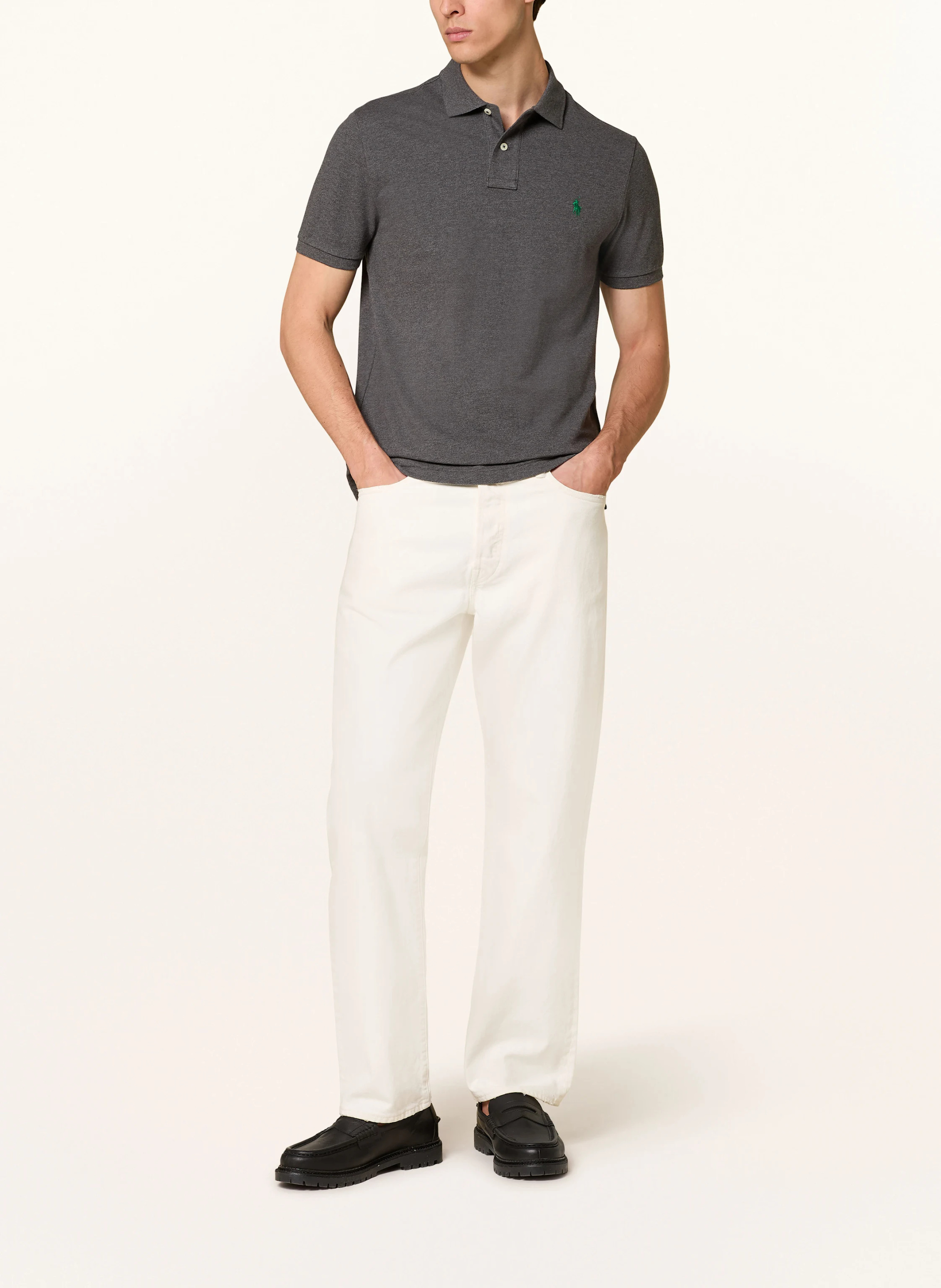 POLO RALPH LAUREN Piqué-Poloshirt Custom Slim Fit – DUNKELGRAU