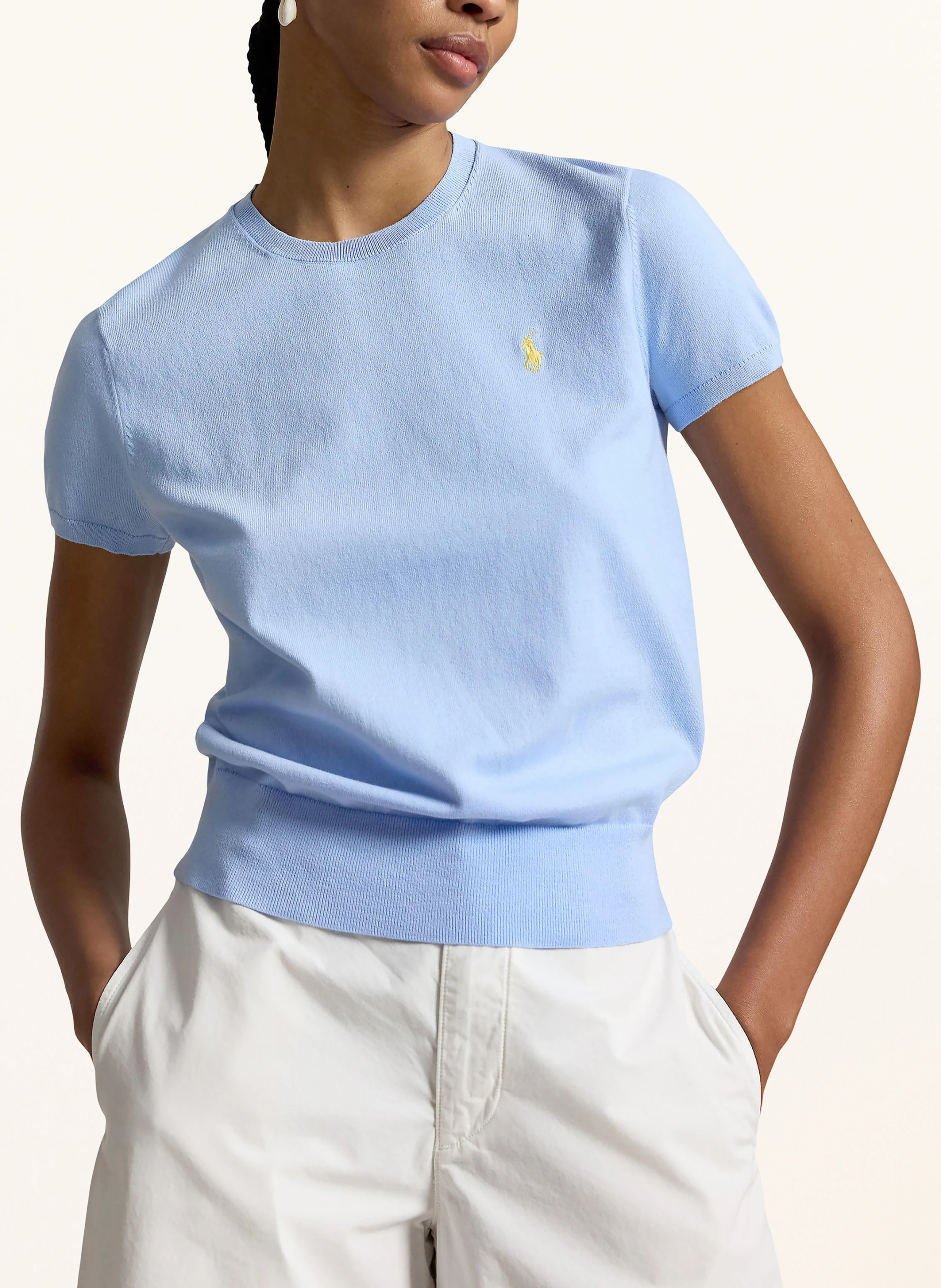 POLO RALPH LAUREN Strickshirt – HELLBLAU / GELB
