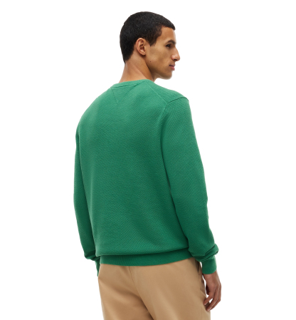 Tommy Hilfiger Men's Essential Texture Cotton Crewneck Sweater - Alaskan Green