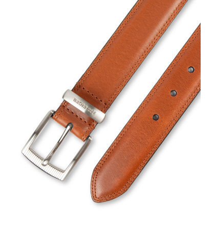 35MM Tommy Hilfiger Men's Harness Buckle Silver-Tone finish Belt - Tan