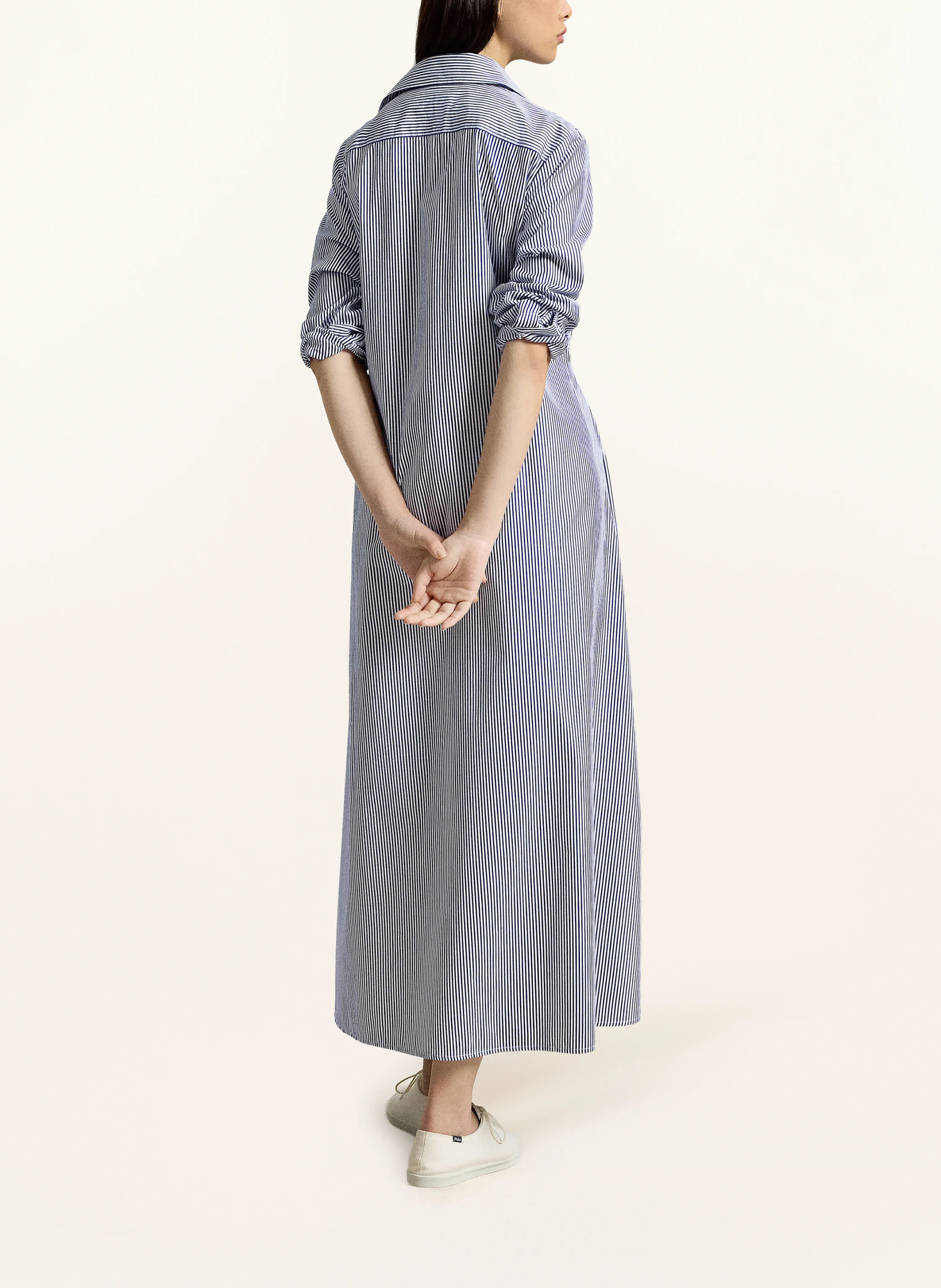 POLO RALPH LAUREN Hemdblusenkleid – DUNKELBLAU / WEISS
