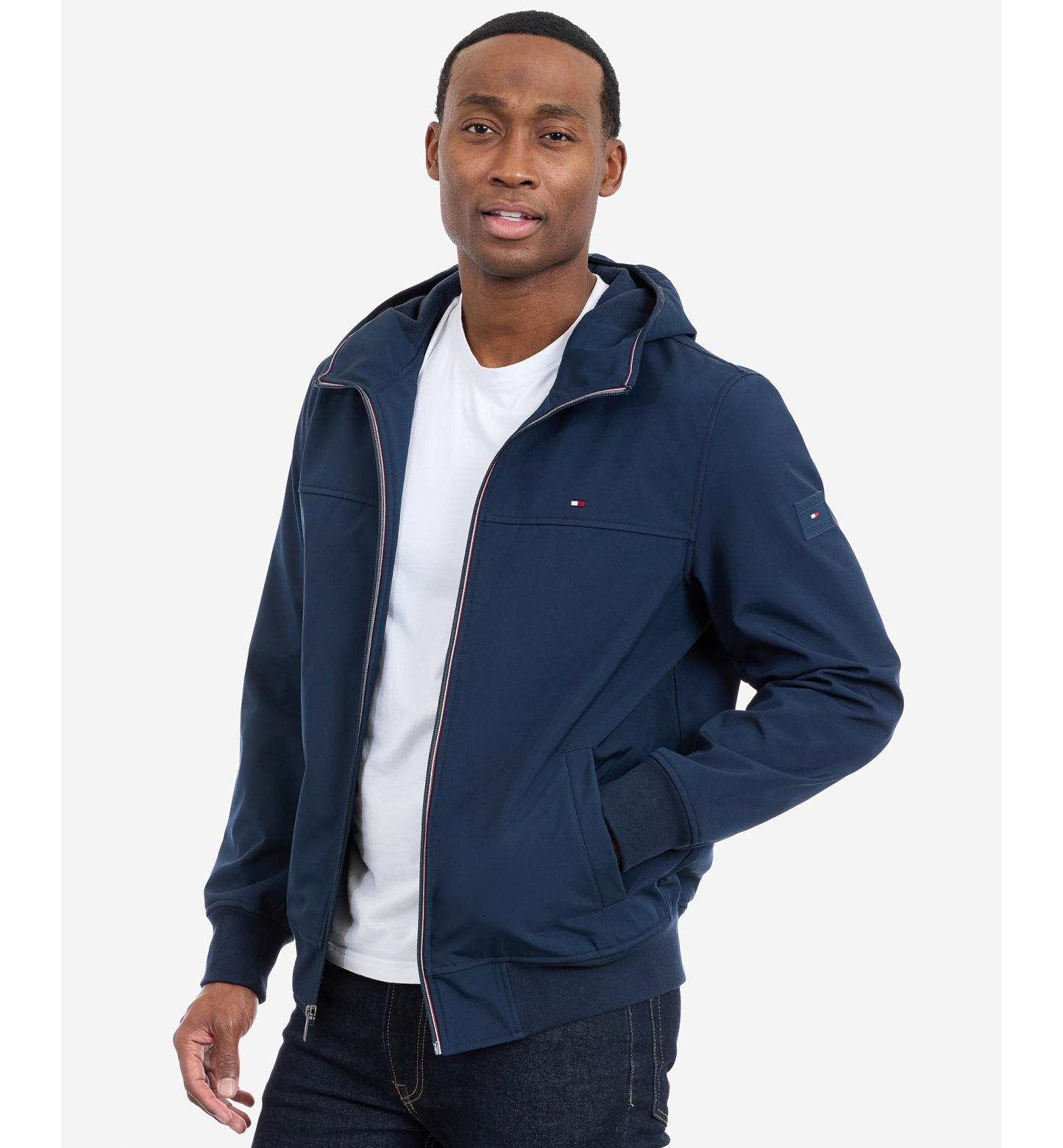 Tommy Hilfiger Men's Hooded Softshell Jacket - Midnight Blue