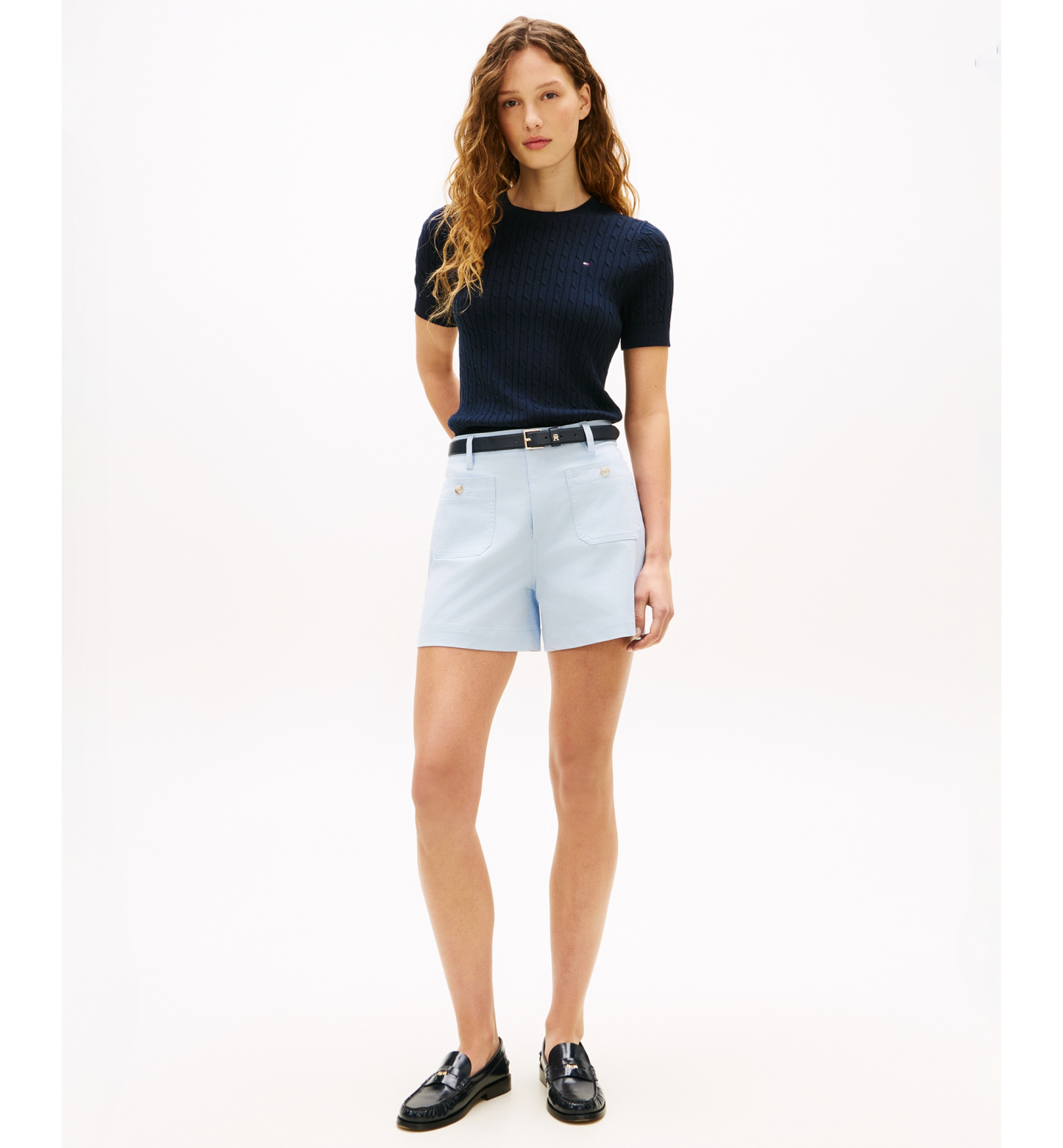 Tommy Hilfiger Women's Twill Patch Pocket Shorts - Breezy Blue