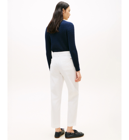 Tommy Hilfiger Damen-Twill-Chinohose mit aufgesetzten Taschen – Ecru