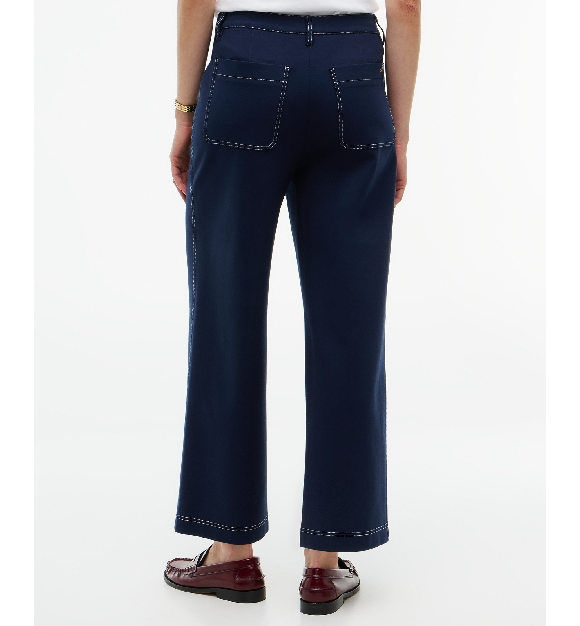 Tommy Hilfiger Women's Ponte Top-Stitch Pants - Dark Blue