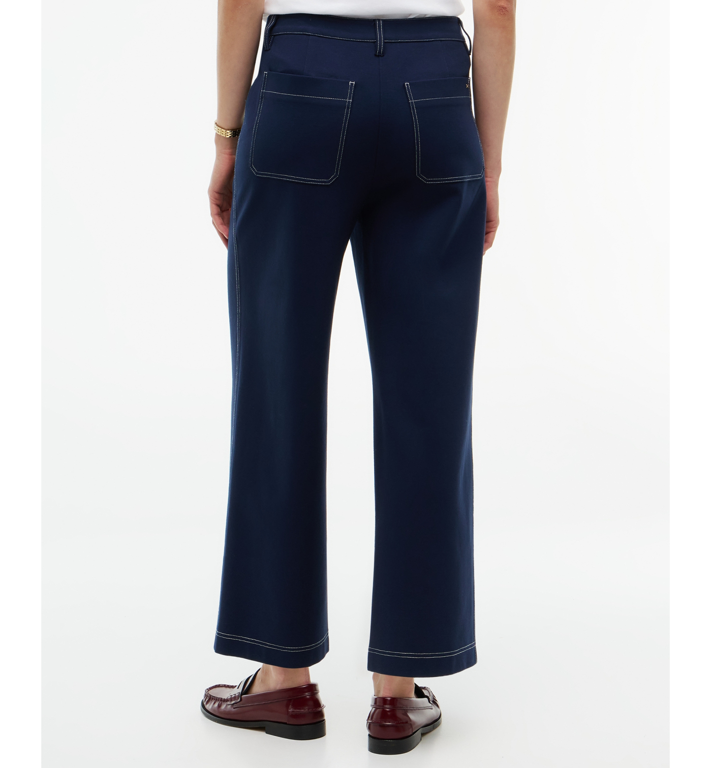 Tommy Hilfiger Women's Ponte Top-Stitch Pants - Dark Blue