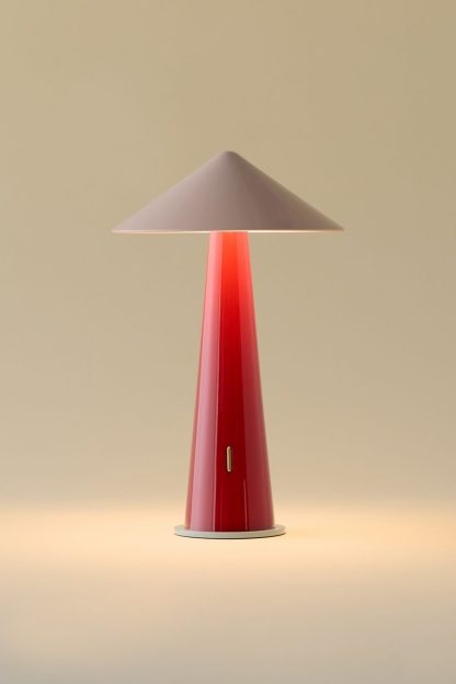 Tipsy Ombré Portable LED Table Lamp - Powder Pink/Dark Red