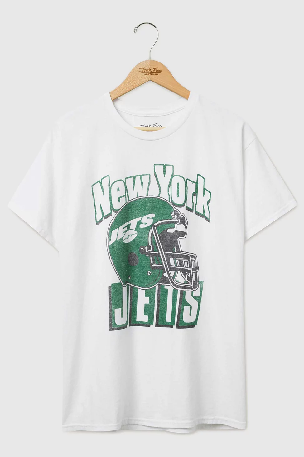 Junk Food NFL Throwback Helmet Flea Market Tee - New York Jets