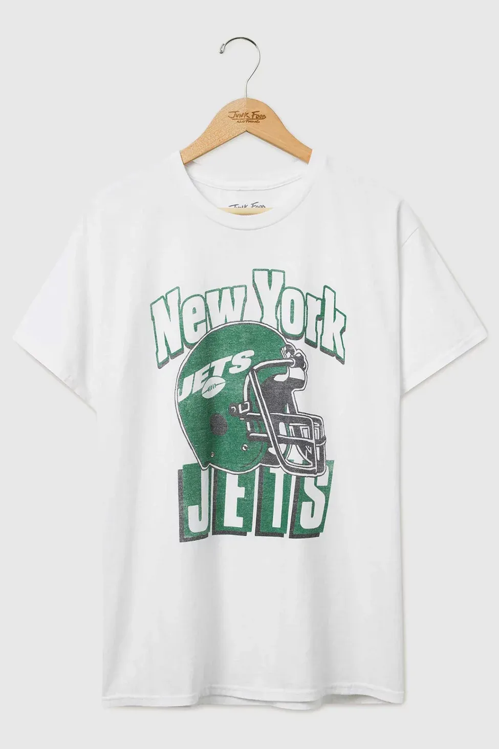 Junk Food NFL Throwback Helmet Flea Market Tee - New York Jets