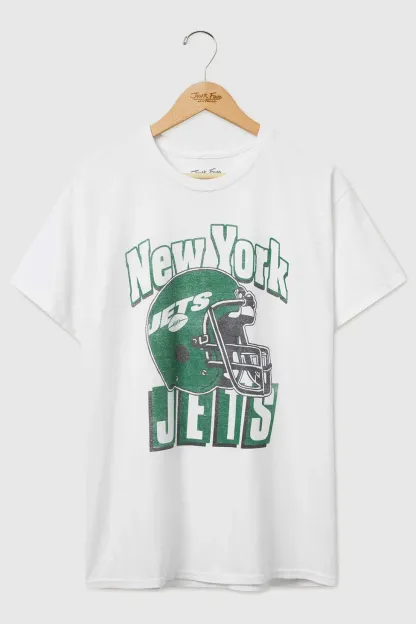 Junk Food NFL Throwback Helmet Flea Market Tee - New York Jets