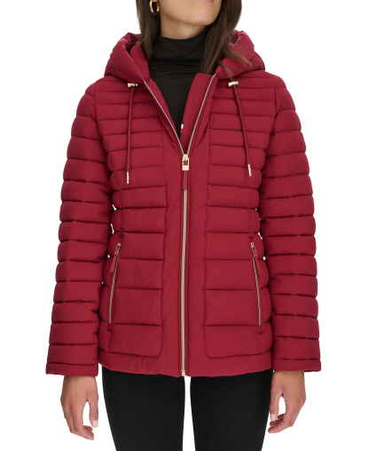 Tommy Hilfiger Women's Hooded Packable Puffer Coat - Rouge