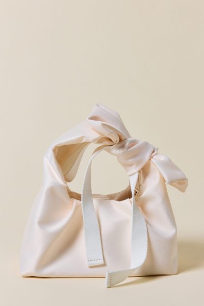 UO Halle Bow Satin Crossbody Bag - Ivory