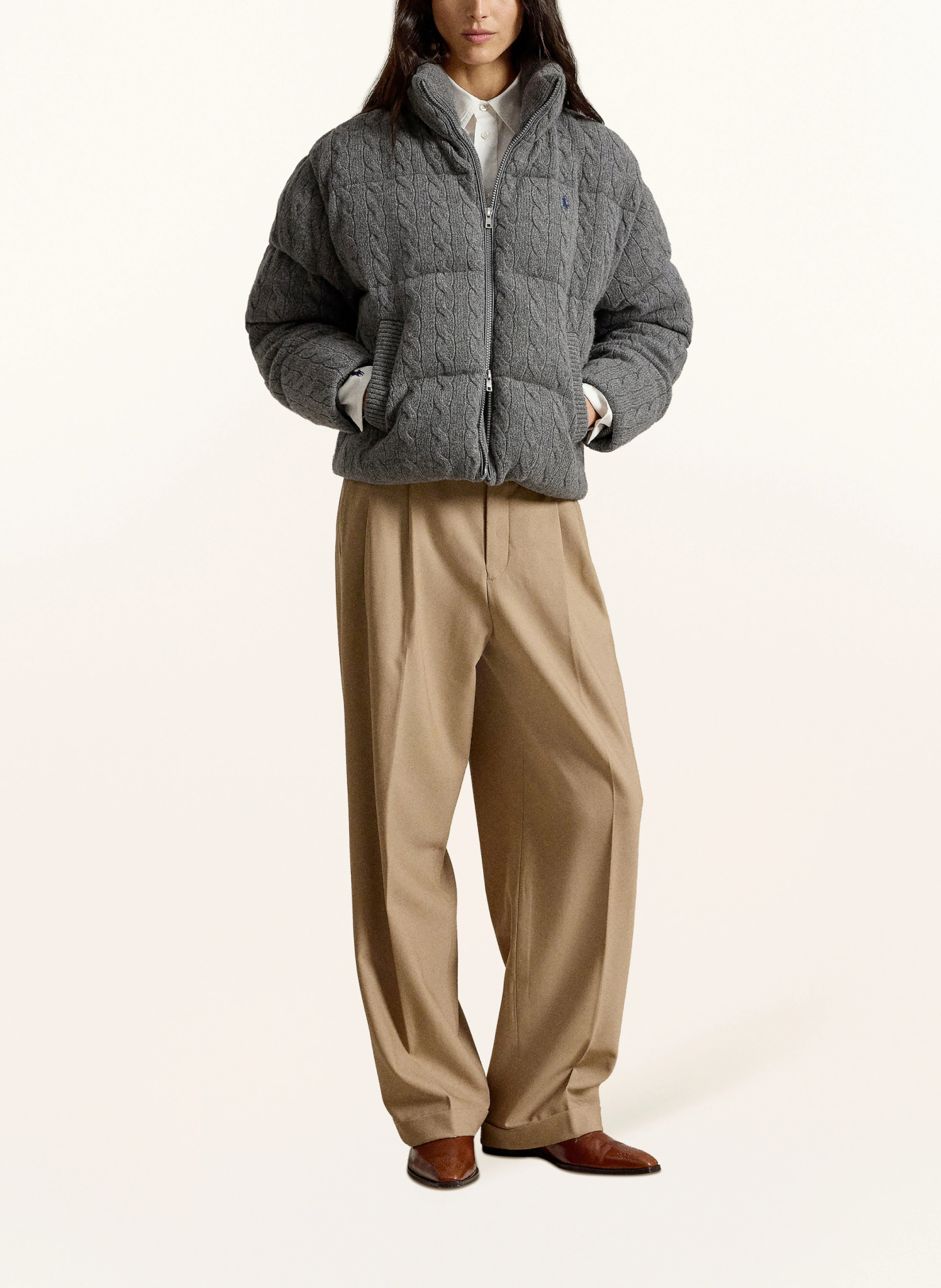 POLO RALPH LAUREN Steppjacke – GRAU / DUNKELBLAU