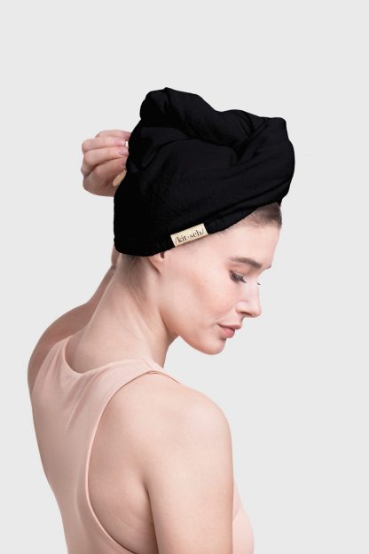 KITSCH Quick-Drying Microfiber Hair Towel - Black