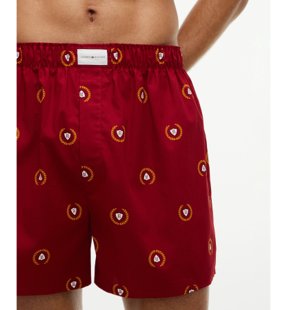 Tommy Hilfiger Men's Classics Cotton Woven Boxer Shorts, 3-Pack - Regatta Red/Desert Sky/Liberty Blue Print