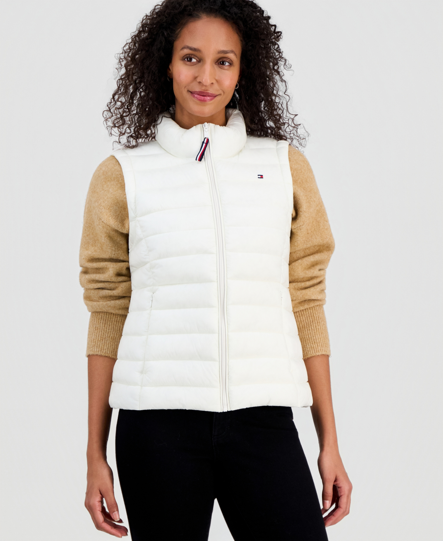 Tommy Hilfiger Women's Zip-Front Puffer Vest - Ecru