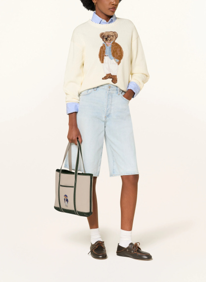 POLO RALPH LAUREN Shopper – CREME / DUNKELGRÜN