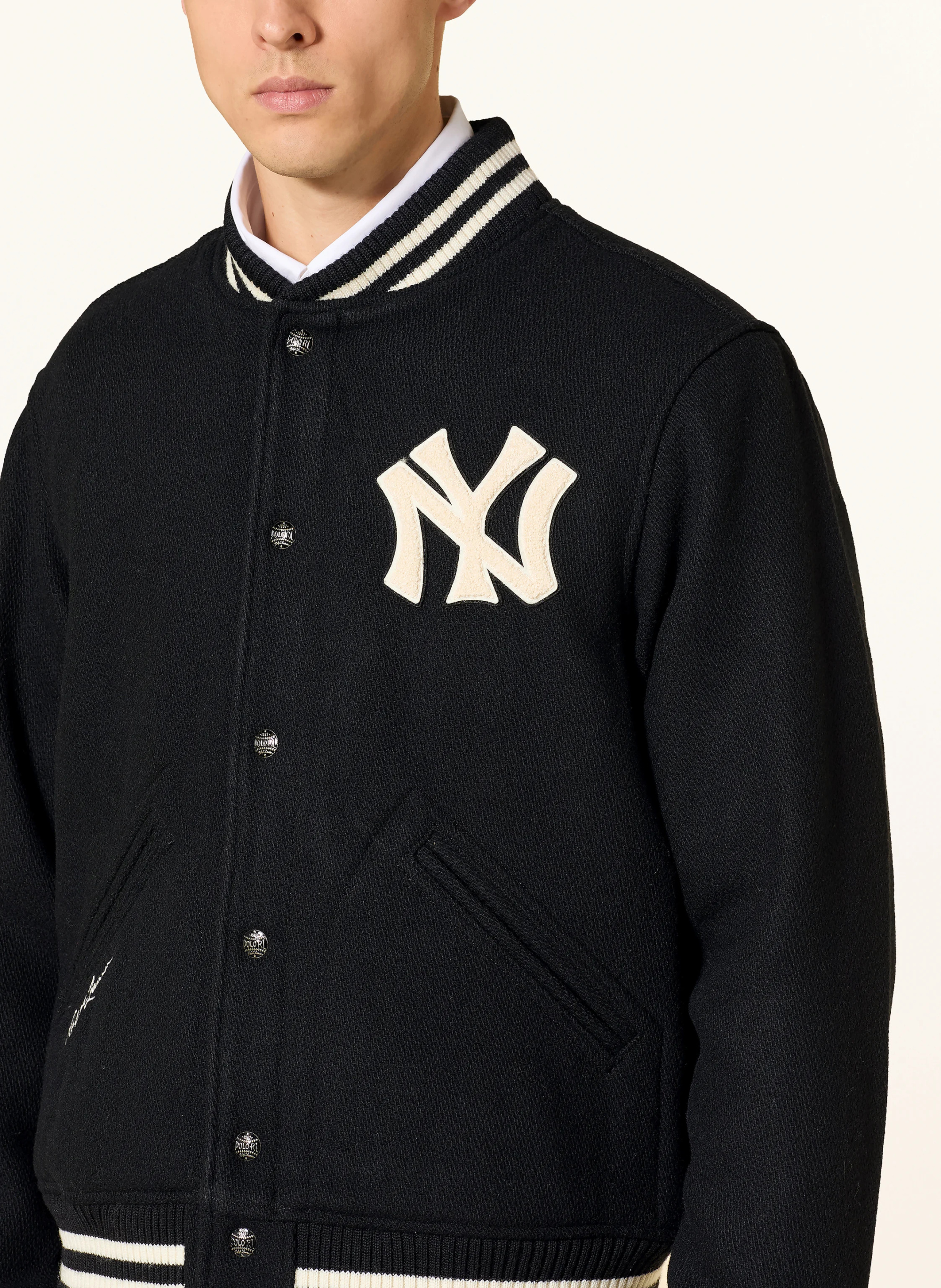 POLO RALPH LAUREN College-Jacke – SCHWARZ / WEISS