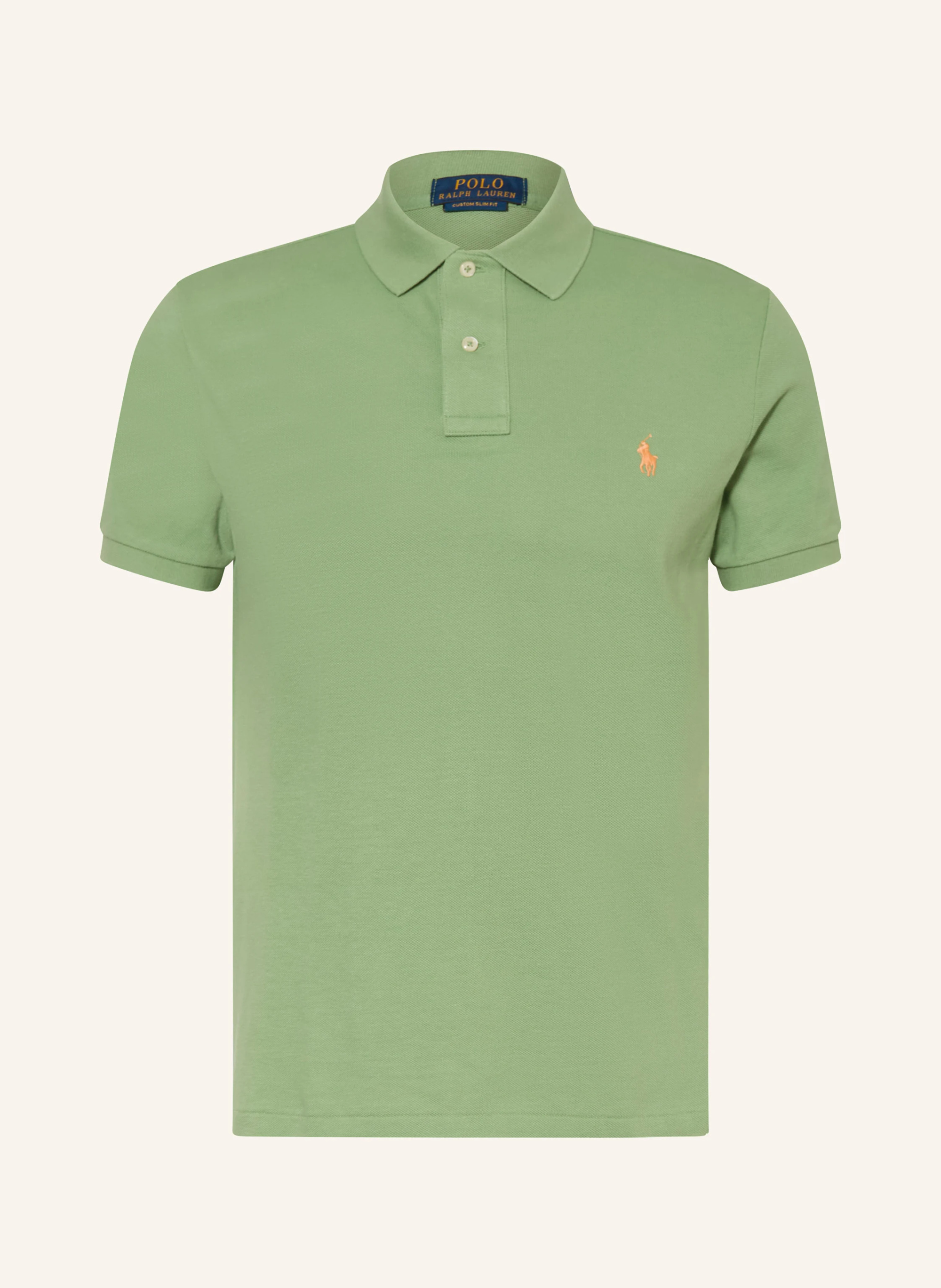POLO RALPH LAUREN Piqué-Poloshirt Custom Slim Fit – GRÜN / LACHS
