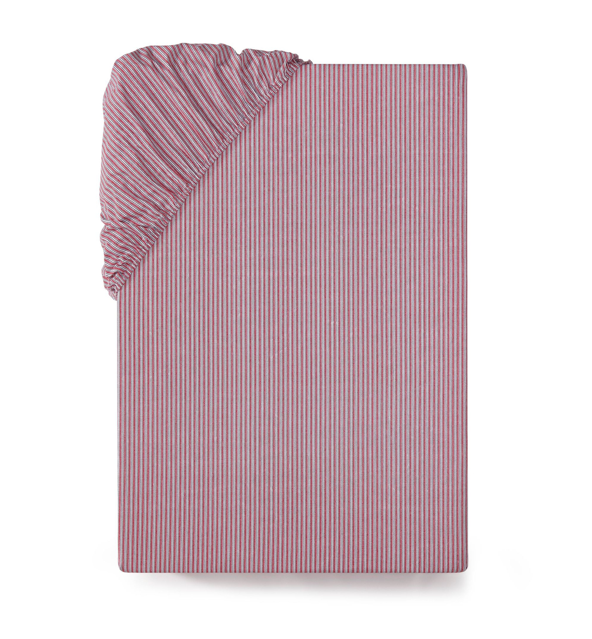 Tommy Hilfiger Essentials Solid Cotton Percale Fitted Sheets - Red, Dark Blue