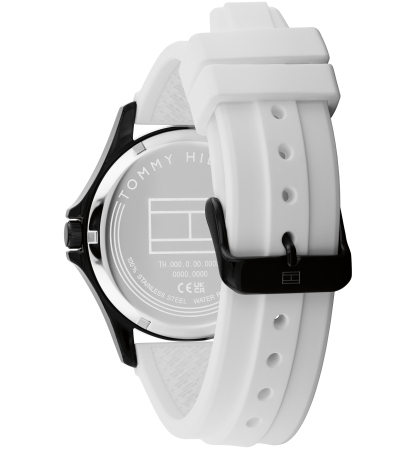 Tommy Hilfiger Men's Quartz White Silicone Strap Watch 42mm - Black