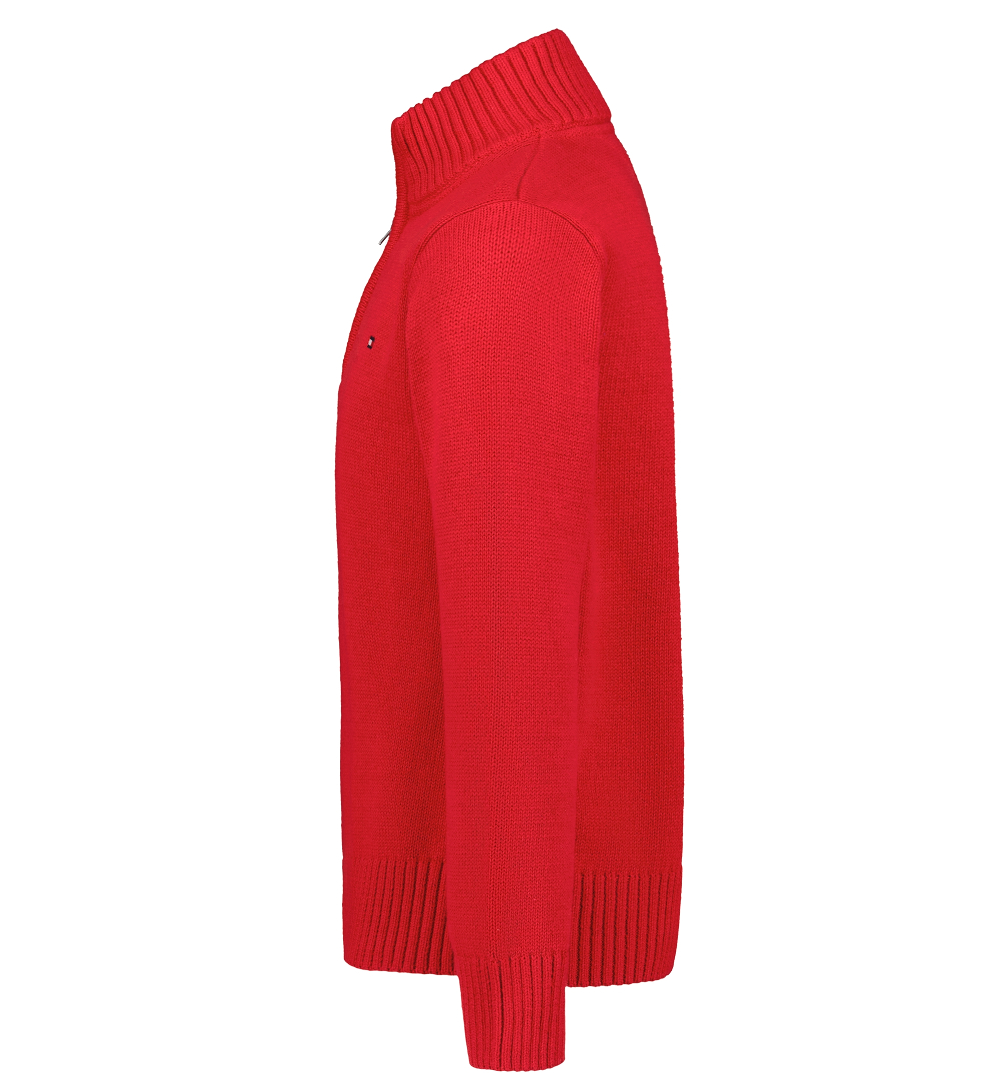 Tommy Hilfiger Boys' 8-20 Zipneck Cotton Quarter-Zip Sweater - Scarlet Sage