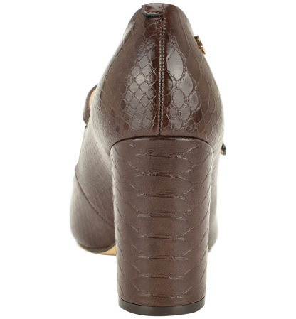 Tommy Hilfiger Women's Aveniz Mary Jane Block Heel Pump - Dark Brown Snake