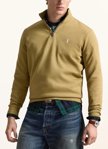 POLO RALPH LAUREN Jersey-Troyer – KHAKI / WEISS