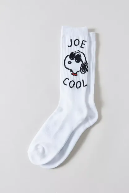 Peanuts Snoopy Joe Cool Crew Socks - White