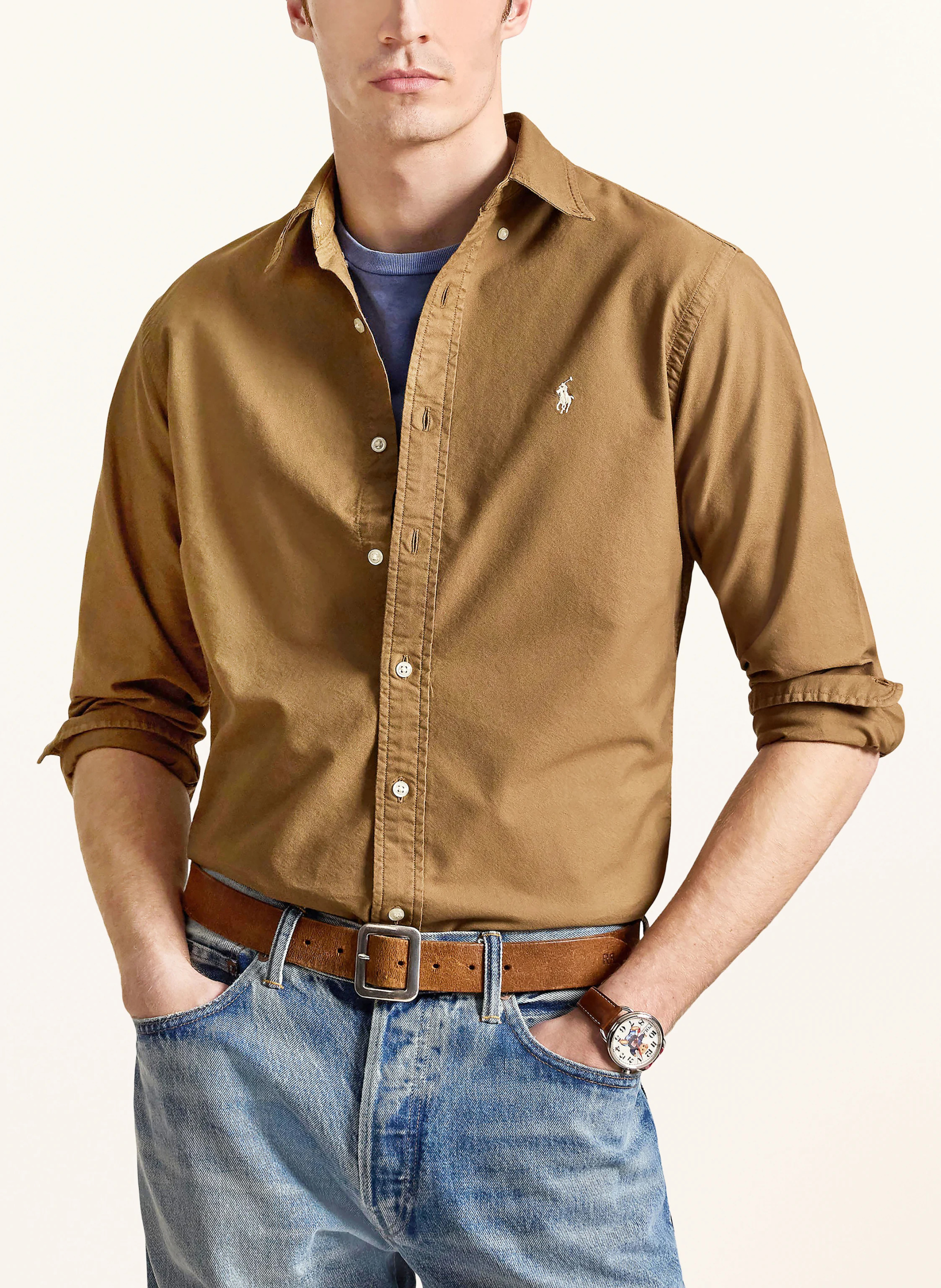 POLO RALPH LAUREN Oxfordhemd Custom Fit – COGNAC