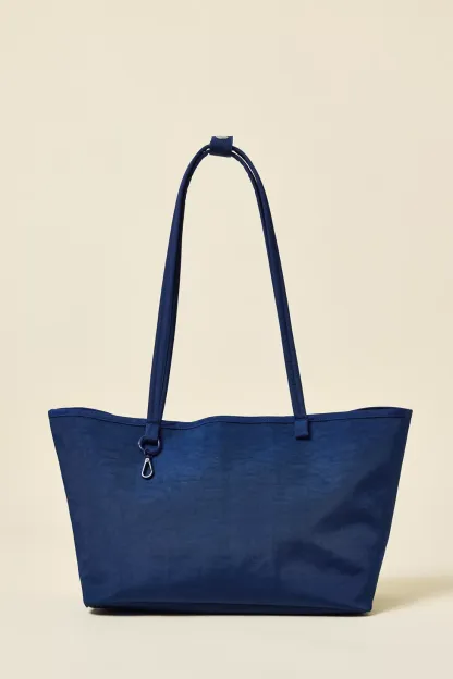 BAGGU Medium Nylon Reverse Tote Bag - Navy Mix