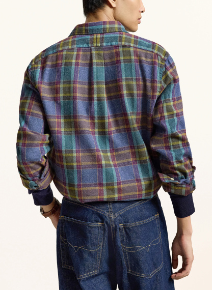 POLO RALPH LAUREN Flanellhemd Custom Fit – BLAU / LILA / GRÜN