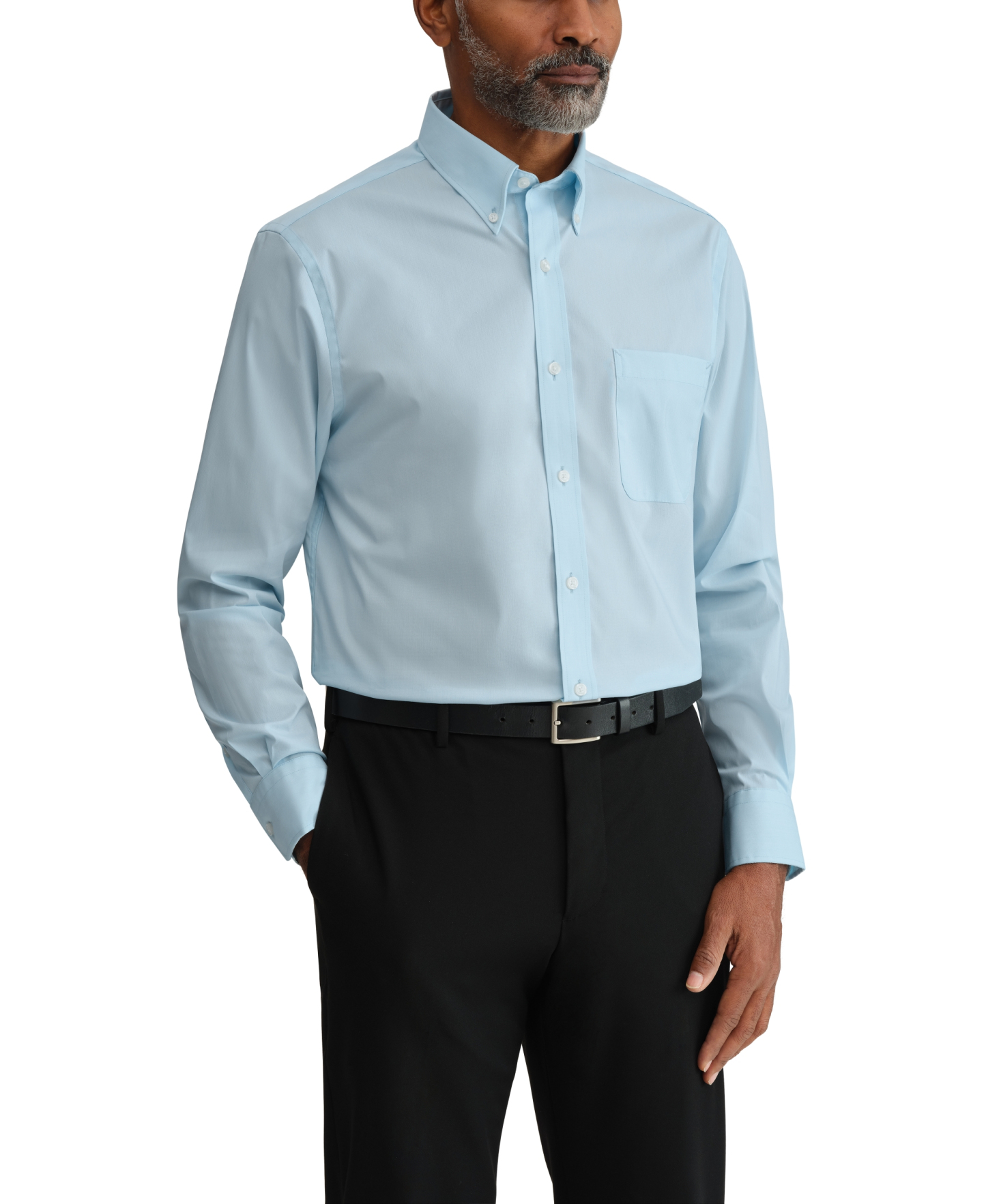 Tommy Hilfiger Men's Regular Fit Wrinkle Resistant Stretch Dress Shirt - Mist