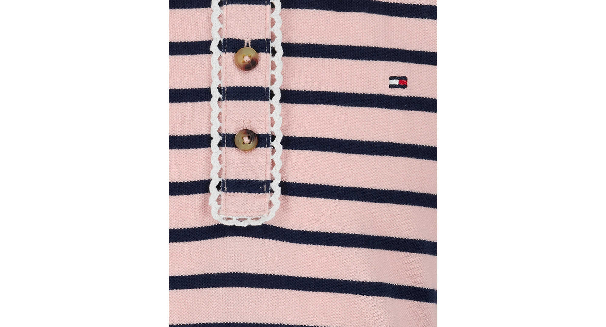 Tommy Hilfiger Girls' 7-16 Striped Polo Collar Dress - Navy Blazer